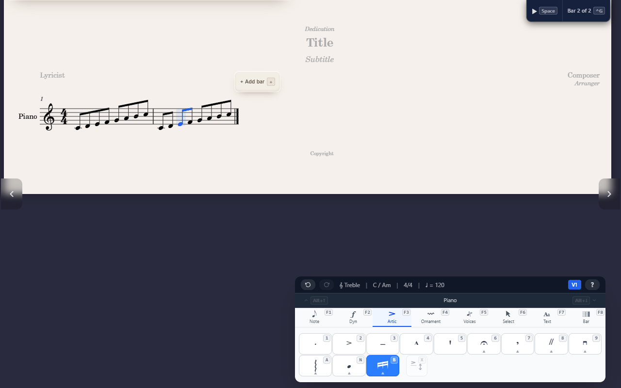 Changing how notes are beamed