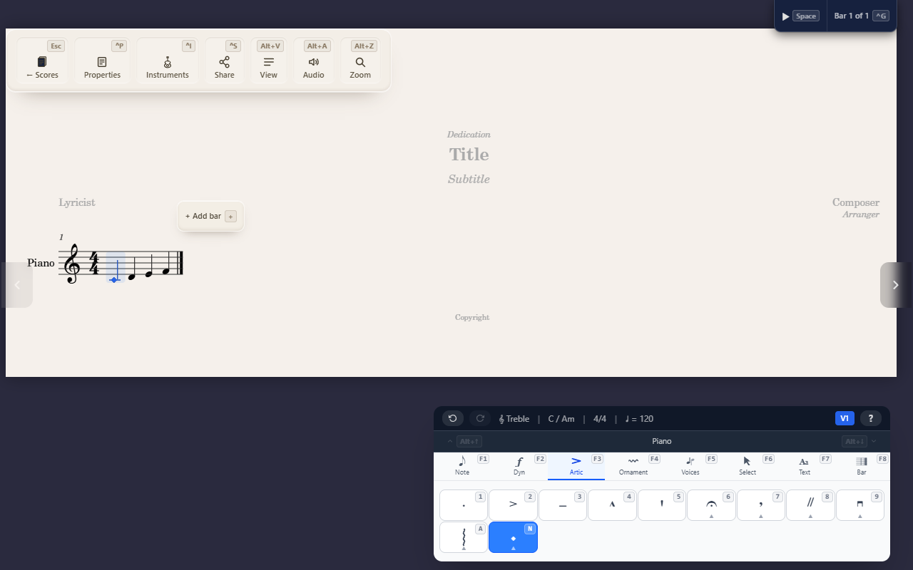 Using different notehead shapes