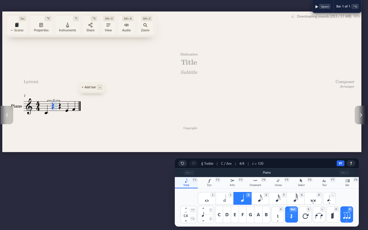Creating tuplets